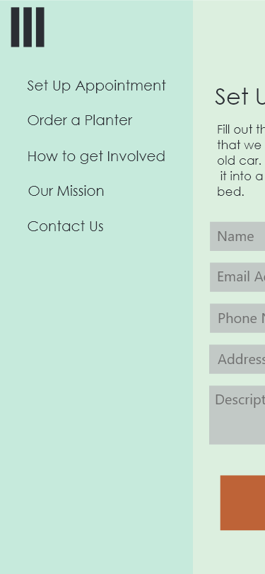 Automotive Farms App Wireframe