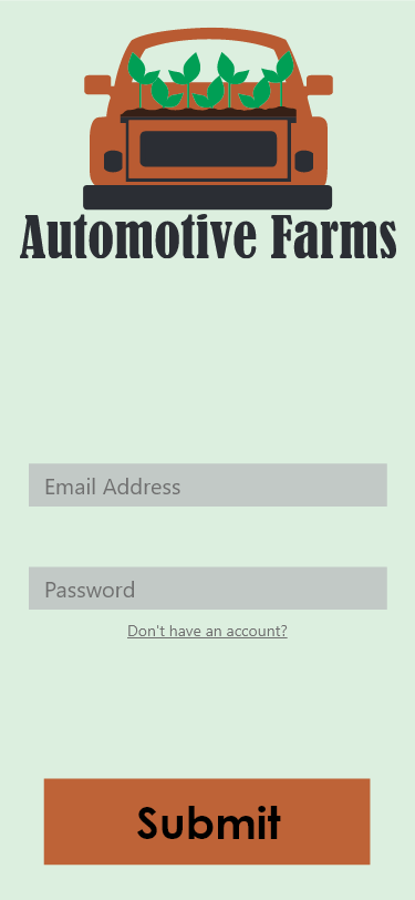 Automotive Farms App Wireframe