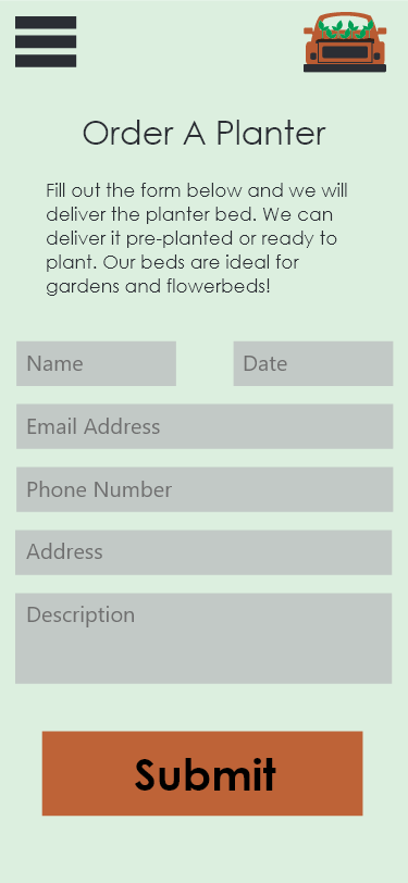 Automotive Farms App Wireframe